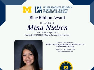 2021 UROP Spring Symposium Blue Ribbon IG 1 